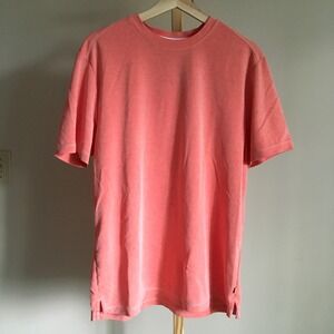 Tommy Bahama Mens Coral Orange Pique Knit Marlin Logo Shirt Size M